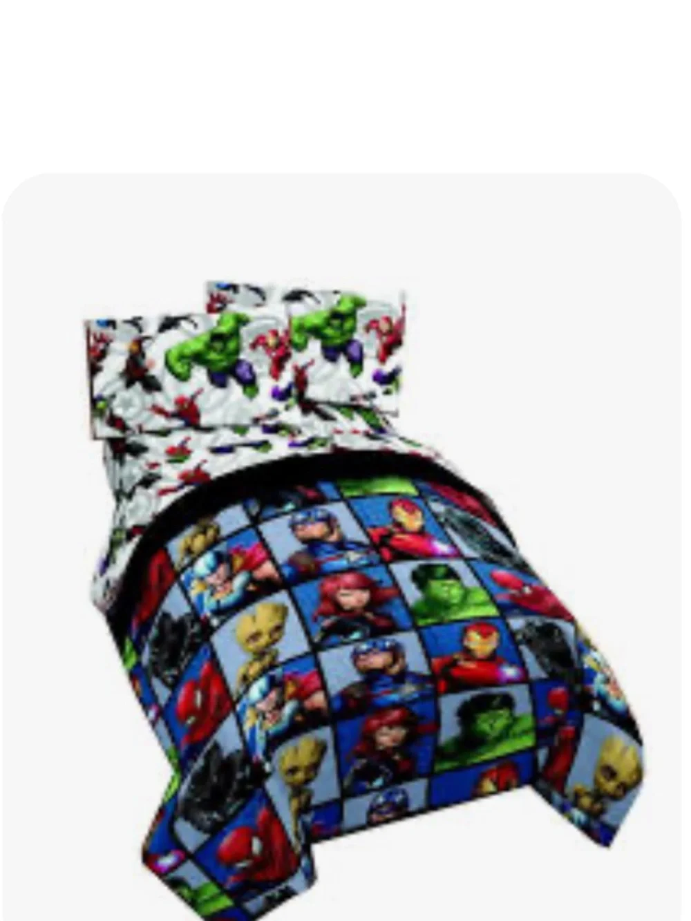 Kids Superhero Pattern Bedding Set - Multicolor
